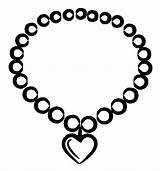 Necklace Coloring Pearl Clipart Heart Clip Jewelry Cliparts Jewellery Valentine Pages Necklaces Pearls Kids Library Print Piece Printable Colouring Drawings sketch template