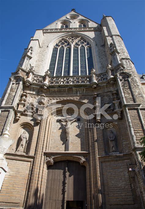 antwerp gothic south portal  st jacobs church stock photo