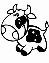Cow Coloring Pages Cute Baby Super Easy Cartoon Drawing Printable Animal Print Kids Clipart Animals Cows Color Cliparts Colouring Simple sketch template
