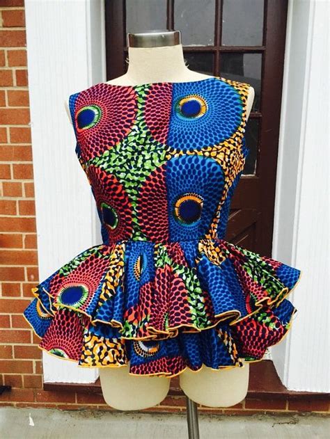 Two Layers Ankara Peplum Top African Fashion Ankara Peplum Top