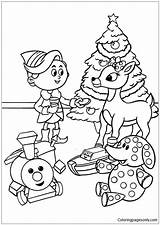 Christmas Pages Rudolph Children Coloring Printable Holidays sketch template