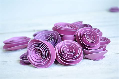 purple paper flowers set   flowers