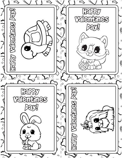 print  valentines coloring pages card printable squinkie vday cards