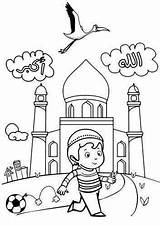 Mewarnai Gambar Anak Coloring Sholeh Ramadan Tadika Soleh Kegiatan Seni Islami Islamis Buku Rayan Aktiviti Islamik Musulman Eid Rina Nursanti sketch template