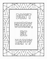 Happy Worry Colouring Printable Don Affirmation Book Dont Choose sketch template