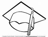 Graduation Coloring Cap Hat Drawing Outline Clip Pages Drawings Diploma Printable Clipart Cliparts Colouring Draw Color Easy Library Kids Illustration sketch template