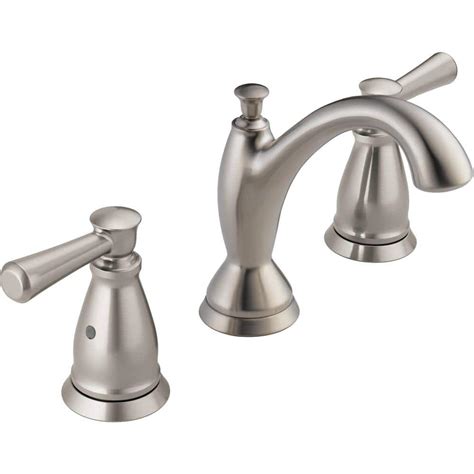 delta linden   widespread  handle bathroom faucet  stainless