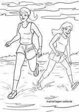 Laufen Malvorlage Leichtathletik Freizeit Jogging sketch template