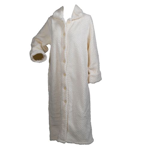 slenderella ladies soft waffle fleece dressing gown button zip wrap
