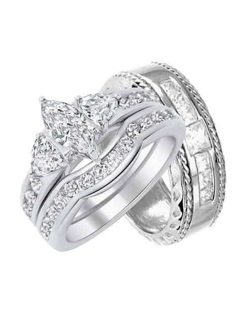 cheap matching wedding rings  bride  groom wedding rings sets ideas