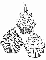 Coloring Pages Cupcake Cupcakes Food Printable Adult Kids Sheets Colouring Drawing Fun Books Pdf Dessin Printables Zentangle Coloriage Colorier Digi sketch template