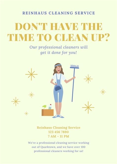 printable customizable cleaning flyer templates canva