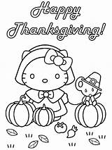 Thanksgiving Coloring Pages Kitty Hello Happy Color Birthday Printable Easy 4th Turkey Kids Simple Children Wars Star Colorings Colouring Print sketch template