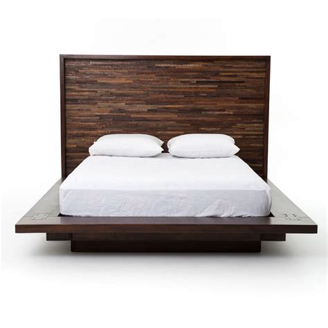 devon reclaimed wood queen platform bed frame zin home