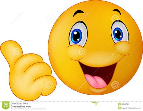 Happy Smiley Emoticon Giving Thumbs Up Stock Vector