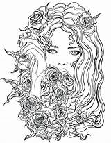 Coloring Pages Pretty Girl Beautiful Adults Girls Women App Recolor Colouring Flowers Color Adult Printable Print Book Getdrawings Colors sketch template