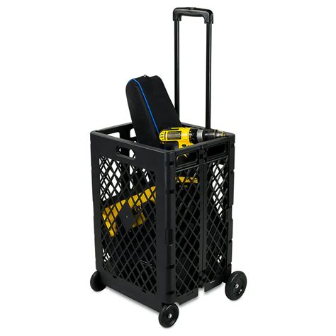 mount  mesh rolling utility cart folding  collapsible hand