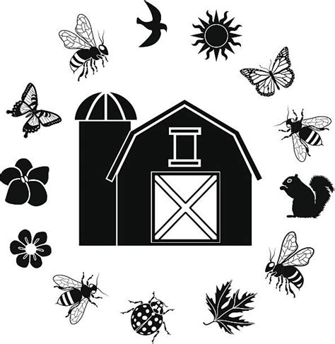 Barn Silo Farm Black And White Clip Art Vector Images And Illustrations