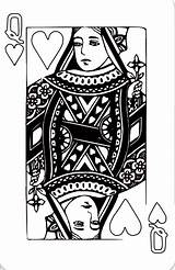 Queen Hearts Coloring Clip Clipart Clker Vector sketch template