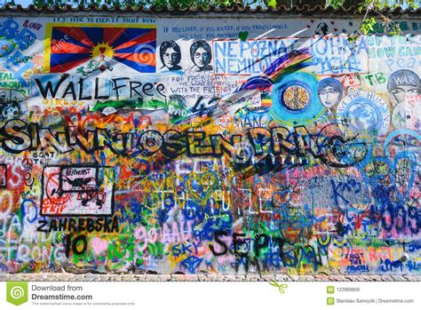 Prague Czech Republic May 2017 The Lennon Wall Since The 1980s