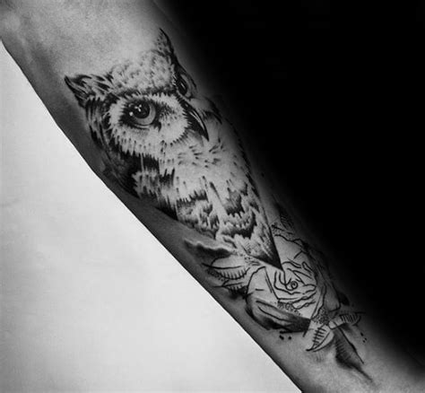 40 Owl Forearm Tattoo Designs For Men Feathered Ink Ideas