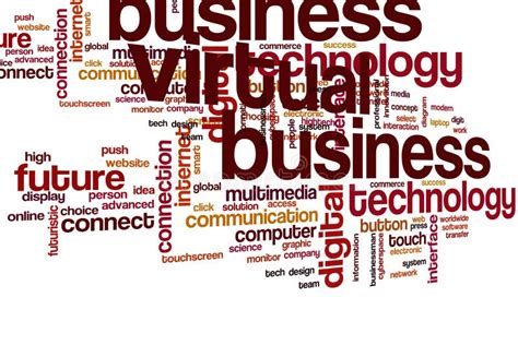 virtual business word cloud stock illustration illustration