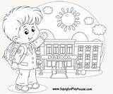 School Coloring Pages Kids Back Going Classroom Color Big Boy Board Colouring Choose Over Teachers sketch template