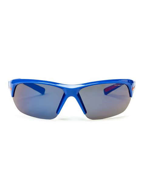 nike skylon ace blue half rim sport wrap sunglasses for men lyst