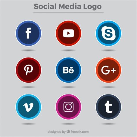 collection  social network logos vector