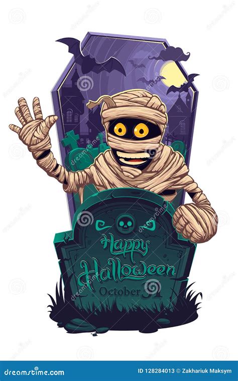 funny halloween mummy stock vector illustration  funny