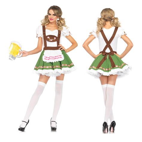 new adult bavarian german oktoberfest ladies costume beer maid outfit