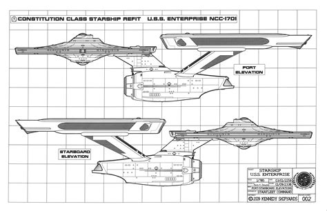 uss enterprise ncc  constitution class starship refit blueprints