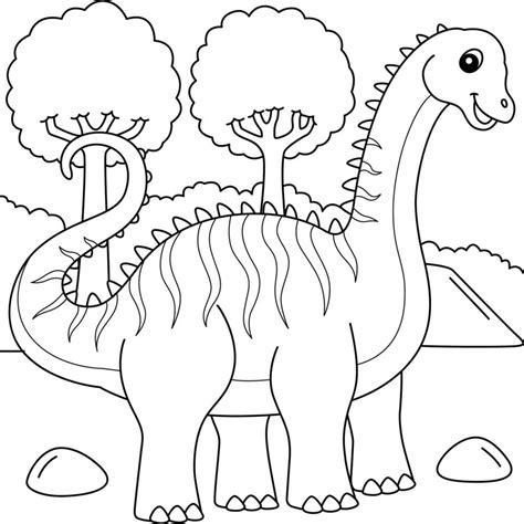diplodocus coloring page  kids  vector art  vecteezy