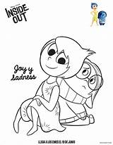 Colorear Intensamente Todopeques Pixar Joy Sadness Anger Activity Bocetos Disgust sketch template