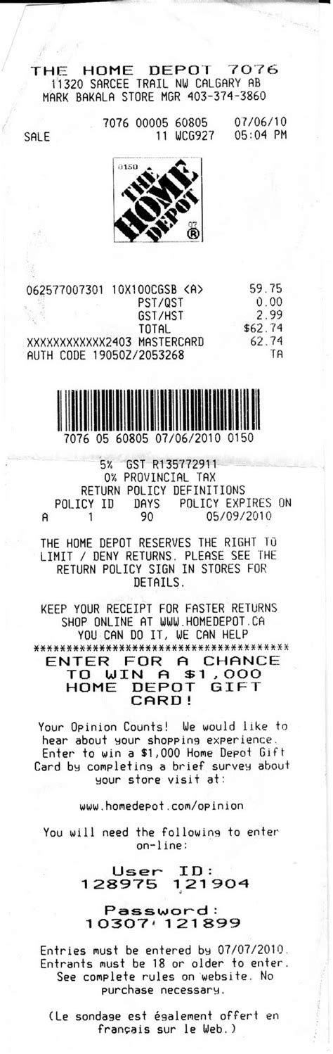fantastic home depot receipt template  restoleum fabulous receipt