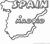 Spain Coloring Madrid Map Printable Pages Flag Spanish Kids Colouring Capital Color Countries Sheets Guatemala Colorear Para España Dibujo Mapa sketch template