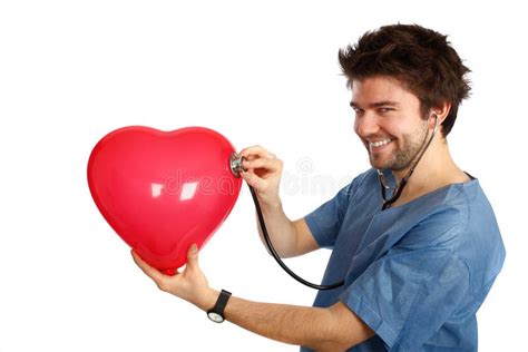 happy doctor stock photo image  male heart conceptual