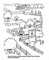 Coloring Earth Environment Pages Grasslands Land Environmental Kids Trees Clipart Grassland Printable Farm Sheet Animals Print Activity Ecology Green Color sketch template