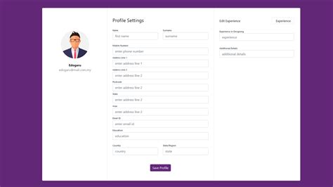 profile template bootstrap printable templates