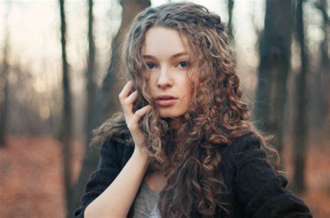 Blue Eyes Curly Hair Forest Girl Photography Image