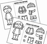 Preschool Winter Clothes Cut Paste Boy Activities Girl Color Worksheet Dress Worksheets Kindergarten Weather Crafts Printables Coloring Kids Clothing Onto sketch template