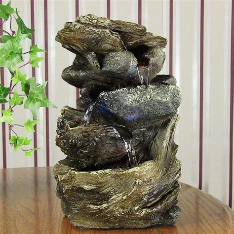 tier tabletop indoor rock falls water fountain  home