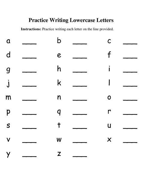 lowercase letter worksheets  kids  activity