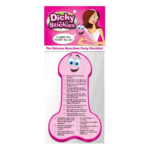dicky stickies checklist hen party dare ideas