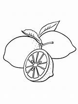 Lemon Coloring Pages Drawing Print Color Fruits Kids Recommended Getdrawings sketch template