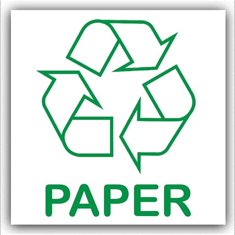 paper recycling bin adhesive sticker recycle logo sign environment