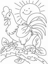 Rooster Coloring Pages Colouring Crowing Kids Roosters Open Printable Mousie Trick Treat sketch template
