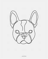Bulldog Frenchie Lineart sketch template