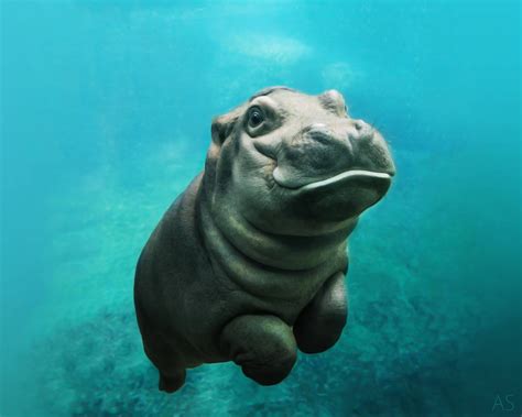 baby hippo hd wallpaper