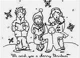 Coloring Pages Carolers Getdrawings sketch template